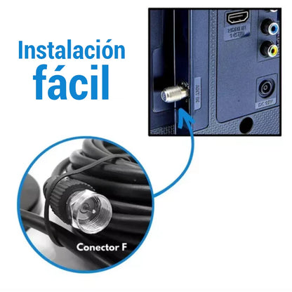 Antena Digital Vitara Ultra HD Omnidireccional 360° Alcance 120 km  [+40 Canales Nacionales en HD Gratis, Sin Internet ni Mensualidad]
